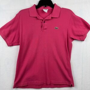Lacoste Polo Shirt Mens Size 4 Designed in France Made in Peru‎ Pink